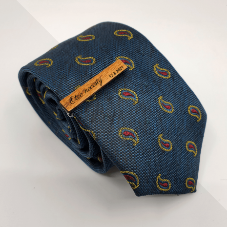 Personalizovaná Drevená Kravatová Spona Vintage – Zebrové Drevo, personalizovaný darček, drevená kravatova spona, drevené darčeky
