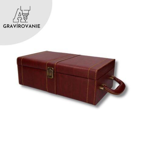 Personalizovaný Darčekový Box na Víno s Príslušenstvom - Hnedý