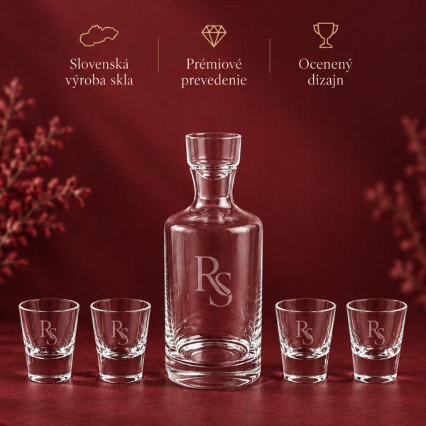 Personalizovaný Set na Destiláty Regent - Karafa, 4 Poháre, Krabica